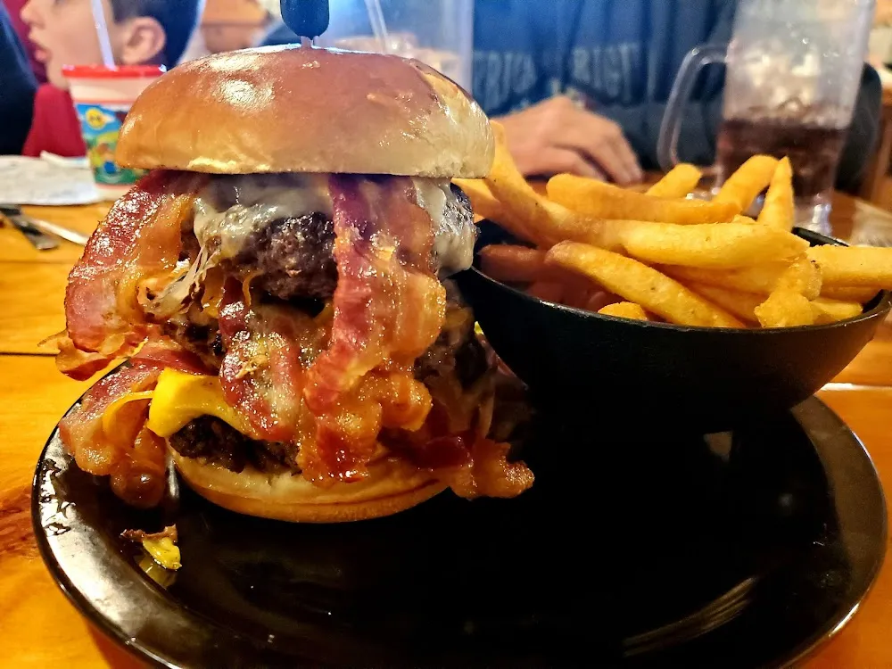 Triple Bypass Burger and Fries